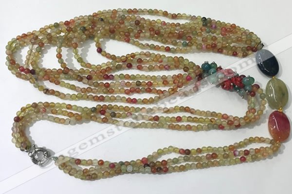 CGN851 30 inches trendy agate long beaded necklaces