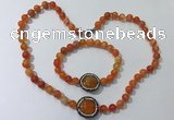 CGN873 19.5 inches 8mm round striped agate jewelry sets