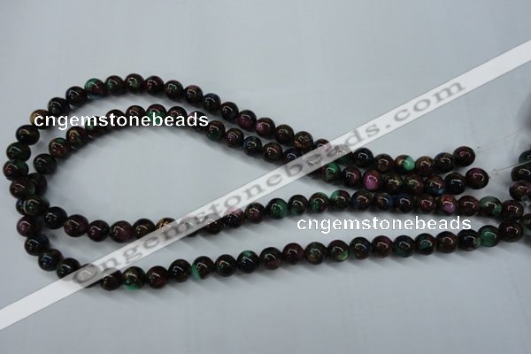 CGO01 15.5 inches 4mm round gold multi-color stone beads