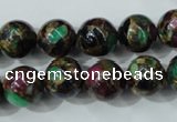 CGO04 15.5 inches 10mm round gold multi-color stone beads