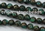 CGO100 15.5 inches 4mm round gold green color stone beads