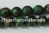 CGO104 15.5 inches 12mm round gold green color stone beads