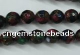 CGO11 15.5 inches 6mm faceted round gold multi-color stone beads