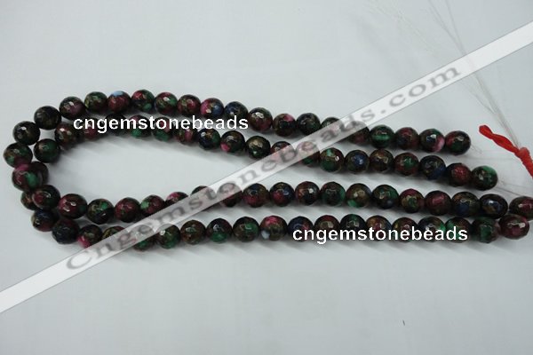 CGO11 15.5 inches 6mm faceted round gold multi-color stone beads