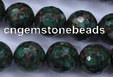 CGO118 15.5 inches 20mm faceted round gold green color stone beads