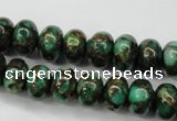 CGO121 15.5 inches 5*8mm rondelle gold green color stone beads