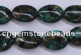 CGO148 15.5 inches 13*18mm oval gold green color stone beads