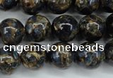 CGO167 15.5 inches 18mm round gold blue color stone beads