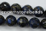 CGO177 15.5 inches 18mm faceted round gold blue color stone beads