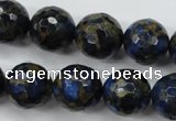 CGO178 15.5 inches 20mm faceted round gold blue color stone beads