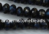 CGO185 15.5 inches 8*12mm faceted rondelle gold blue color stone beads