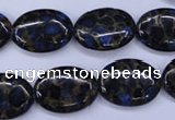 CGO207 15.5 inches 12*16mm oval gold blue color stone beads