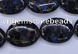 CGO209 15.5 inches 15*20mm oval gold blue color stone beads