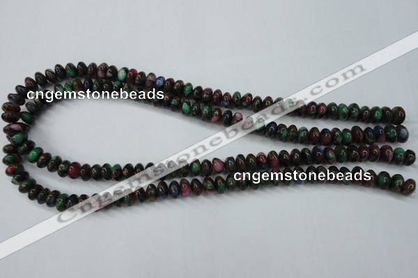 CGO21 15.5 inches 5*8mm rondelle gold multi-color stone beads