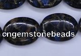 CGO210 15.5 inches 18*25mm oval gold blue color stone beads