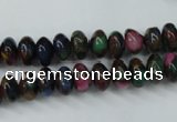 CGO22 15.5 inches 8*12mm rondelle gold multi-color stone beads