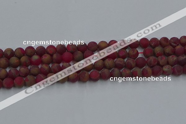 CGO252 15.5 inches 8mm round matte gold multi-color stone beads