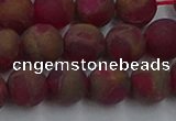 CGO253 15.5 inches 10mm round matte gold multi-color stone beads