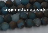 CGO256 15.5 inches 6mm round matte gold multi-color stone beads