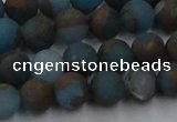 CGO257 15.5 inches 8mm round matte gold multi-color stone beads