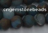 CGO259 15.5 inches 12mm round matte gold multi-color stone beads