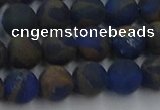 CGO262 15.5 inches 8mm round matte gold multi-color stone beads