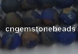 CGO263 15.5 inches 10mm round matte gold multi-color stone beads