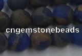 CGO264 15.5 inches 12mm round matte gold multi-color stone beads