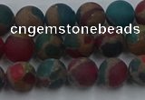 CGO266 15.5 inches 6mm round matte gold multi-color stone beads