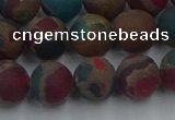 CGO268 15.5 inches 10mm round matte gold multi-color stone beads