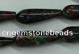 CGO28 15.5 inches 8*20mm teardrop gold multi-color stone beads