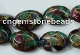 CGO41 15.5 inches 15*20mm oval gold multi-color stone beads