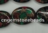 CGO42 15.5 inches 18*25mm oval gold multi-color stone beads