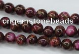 CGO52 15.5 inches 6mm round gold red color stone beads