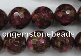 CGO69 15.5 inches 20mm faceted round gold red color stone beads