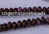 CGO71 15.5 inches 5*8mm rondelle gold red color stone beads