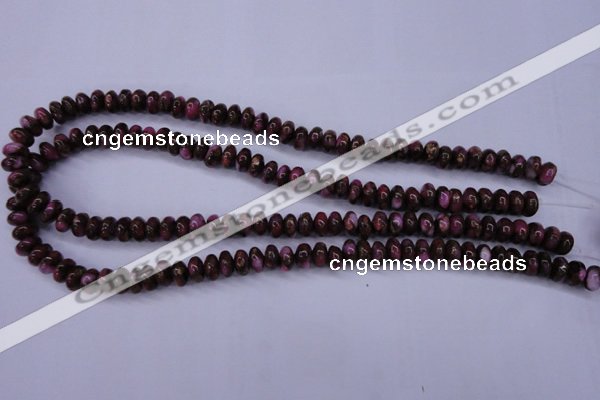 CGO71 15.5 inches 5*8mm rondelle gold red color stone beads