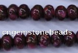 CGO72 15.5 inches 8*12mm rondelle gold red color stone beads