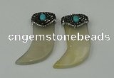 CGP120 25*58mm horn agate gemstone pendants wholesale