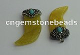 CGP121 25*58mm horn agate gemstone pendants wholesale