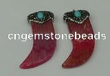 CGP123 25*58mm horn agate gemstone pendants wholesale