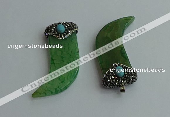 CGP125 25*58mm horn agate gemstone pendants wholesale