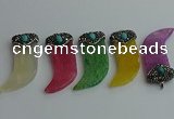 CGP128 25*58mm horn agate gemstone pendants wholesale