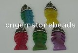 CGP138 25*48mm fishbone agate gemstone pendants wholesale