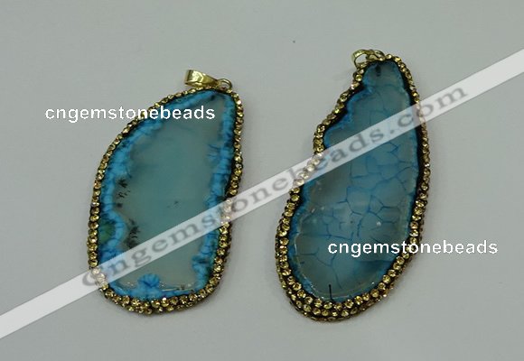 CGP144 30*55mm - 40*65mm freeform agate pendants wholesale