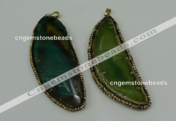 CGP145 30*55mm - 40*65mm freeform agate pendants wholesale