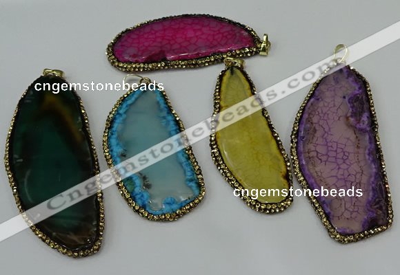 CGP148 30*55mm - 40*65mm freeform agate pendants wholesale