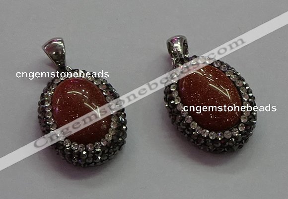 CGP1509 18*25mm oval goldstone pendants wholesale
