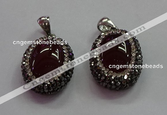 CGP1511 18*25mm oval agate gemstone pendants wholesale