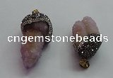 CGP1531 20*40mm - 30*50mm nuggets druzy quartz pendants